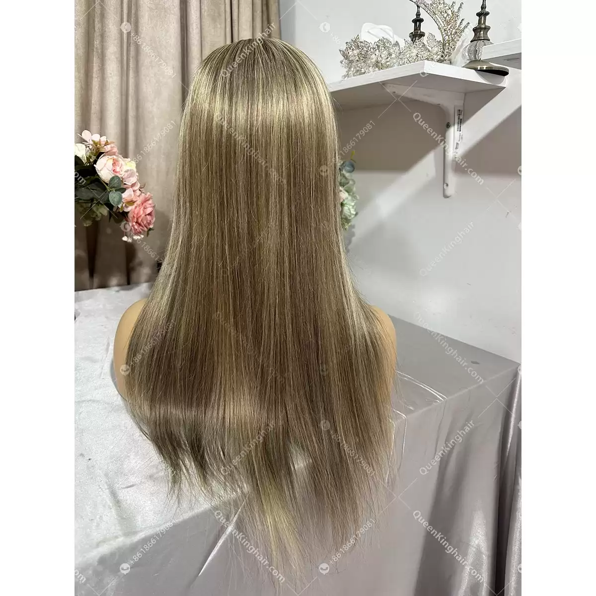 Khloe 13x6 transparent lace ashy brown roots with brown and blonde balayage 150% density