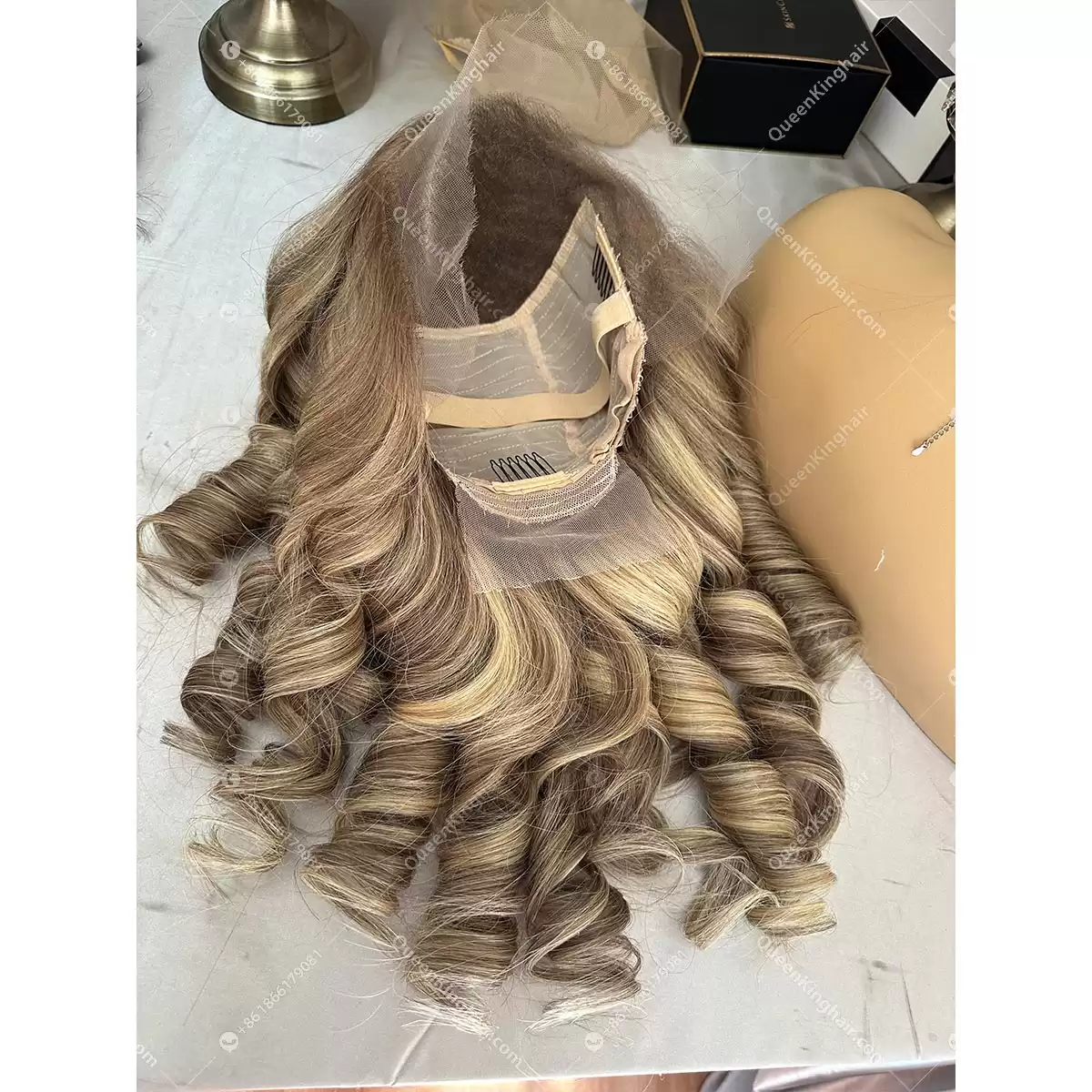 Khloe 13x6 transparent lace ashy brown roots with brown and blonde balayage 150% density