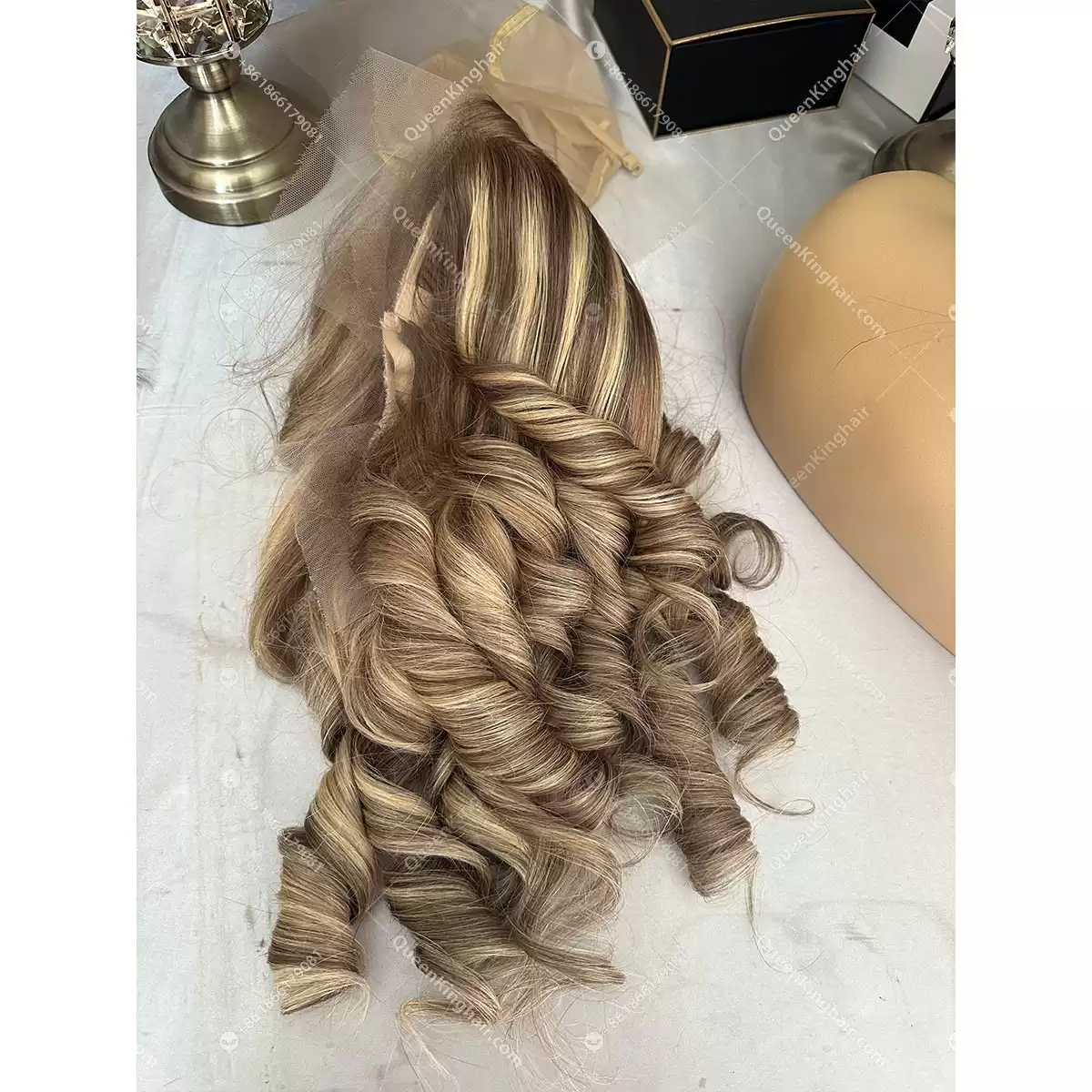 Khloe 13x6 transparent lace ashy brown roots with brown and blonde balayage 150% density