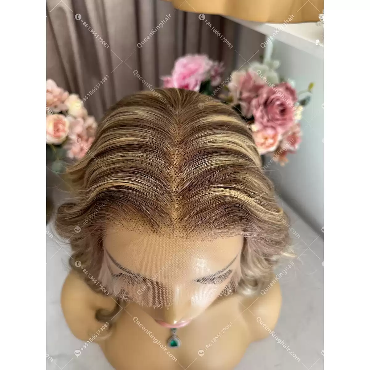 Khloe 13x6 transparent lace ashy brown roots with brown and blonde balayage 150% density