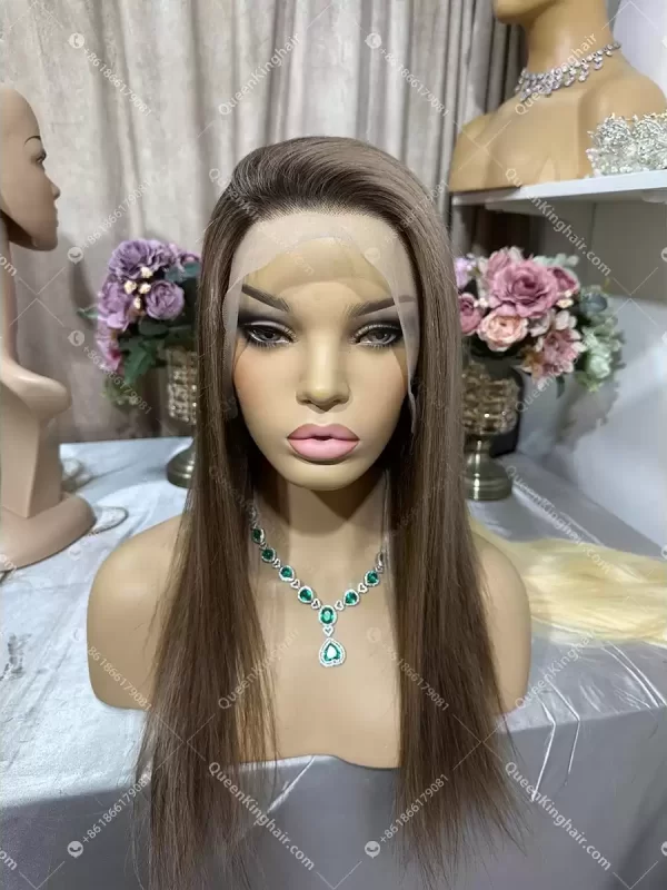 Luna Dark roots with brown and blonde balayage 13x6 transparent lace 150% density