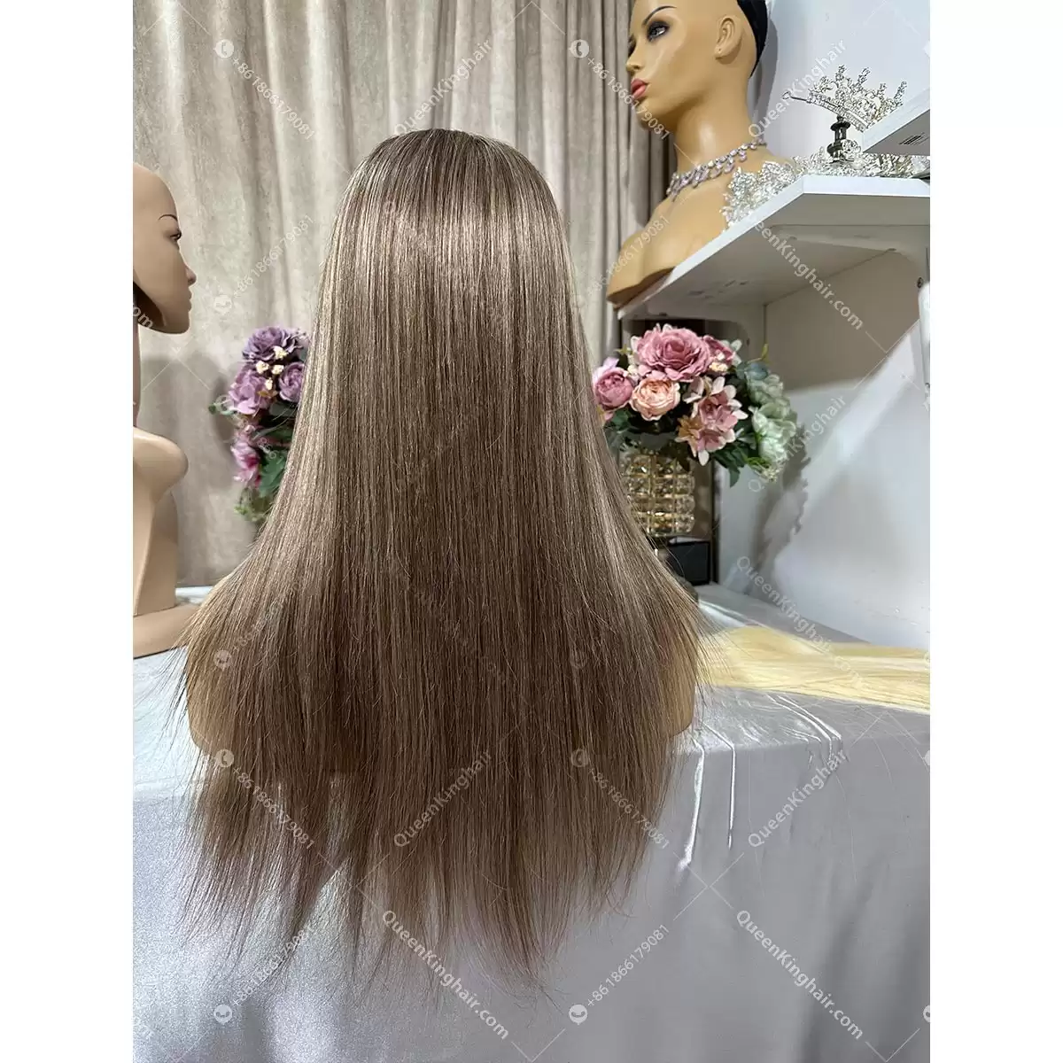 Luna Dark roots with brown and blonde balayage 13x6 transparent lace 150% density