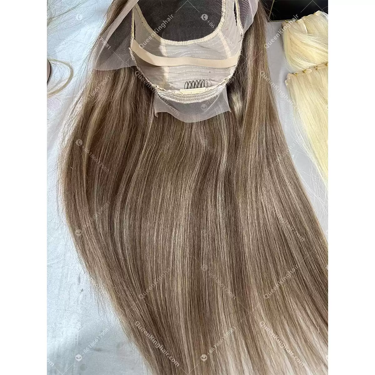 Luna Dark roots with brown and blonde balayage 13x6 transparent lace 150% density