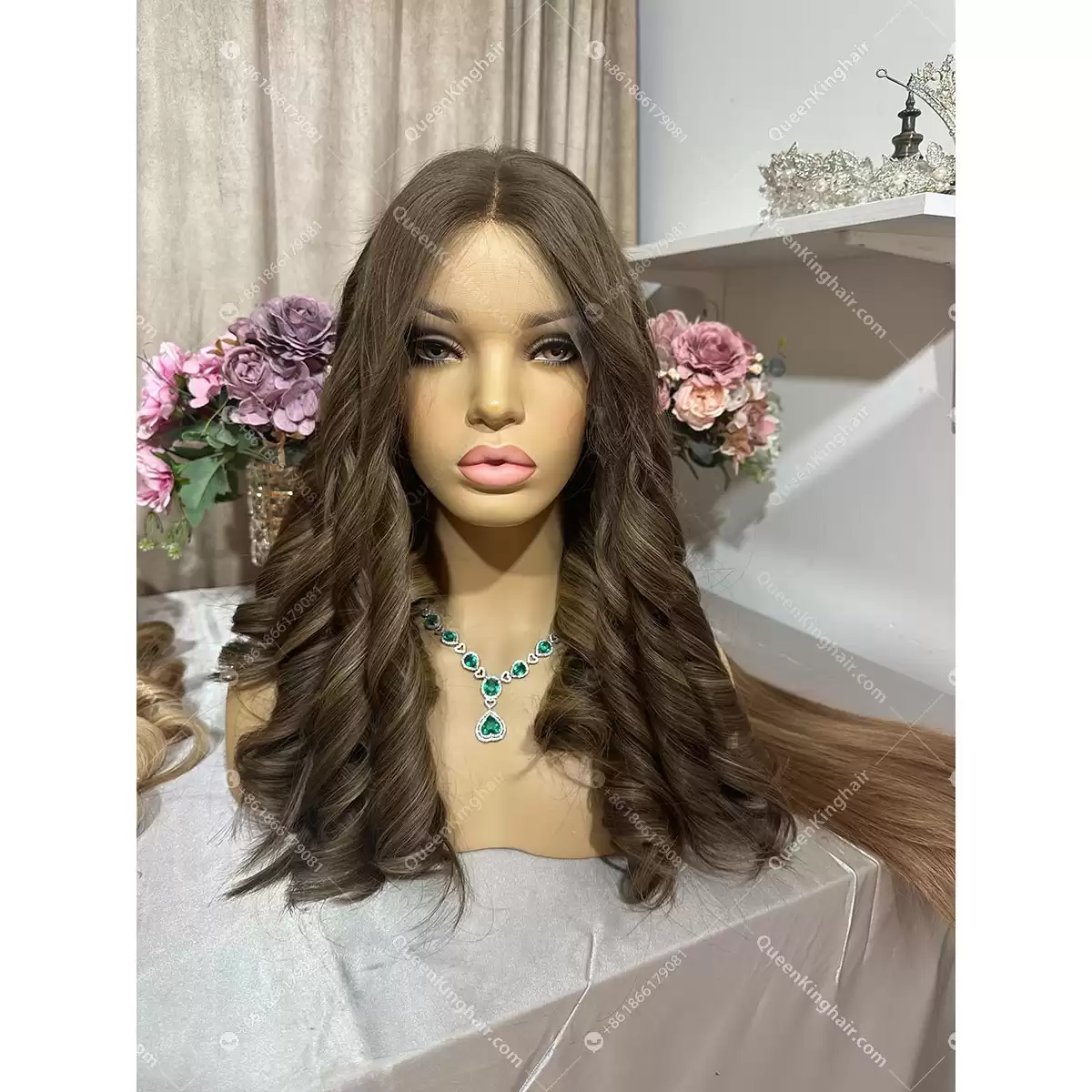 Russian hair natural color and texture medical wig all handmade ear to ear Hd lace with silk base invisible knots 12 to 16 inches