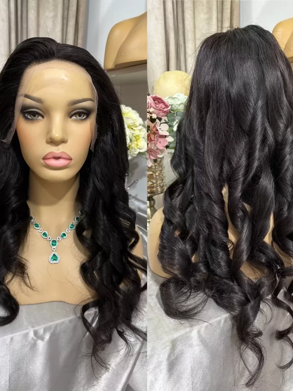 22 inches 13x6 Hd lace remy hair 150% density natural color wavy