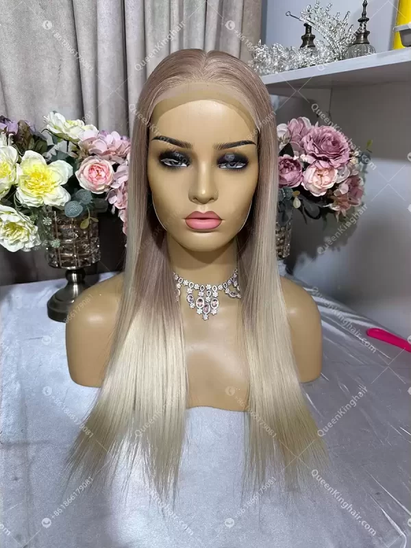 18 inches 5x5 transparent lace 150% density ombré blonde