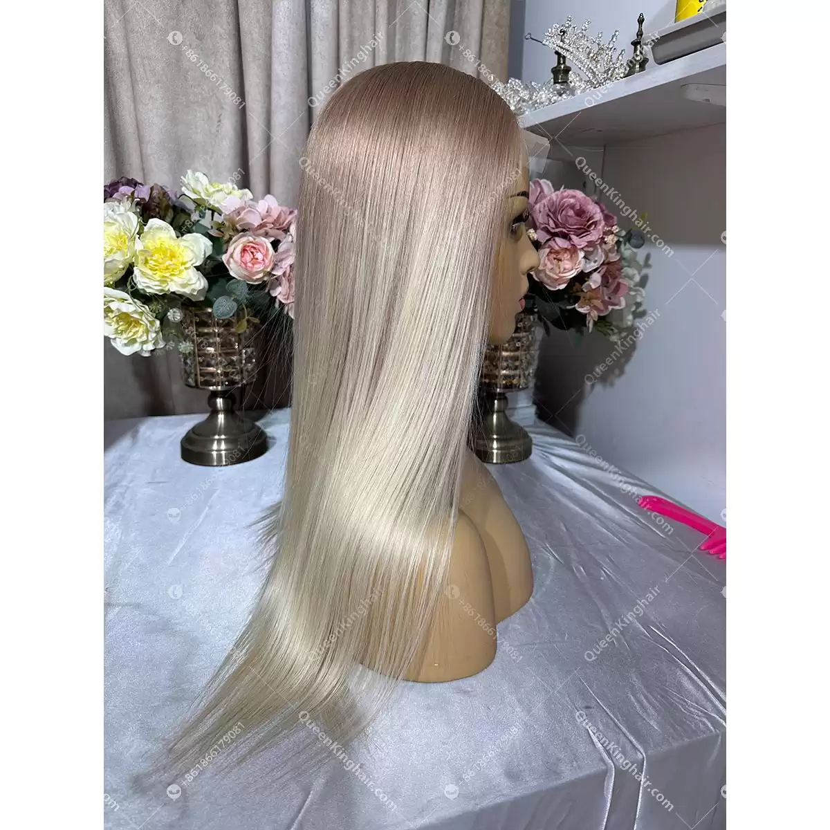 18 inches 5x5 transparent lace 150% density ombré blonde