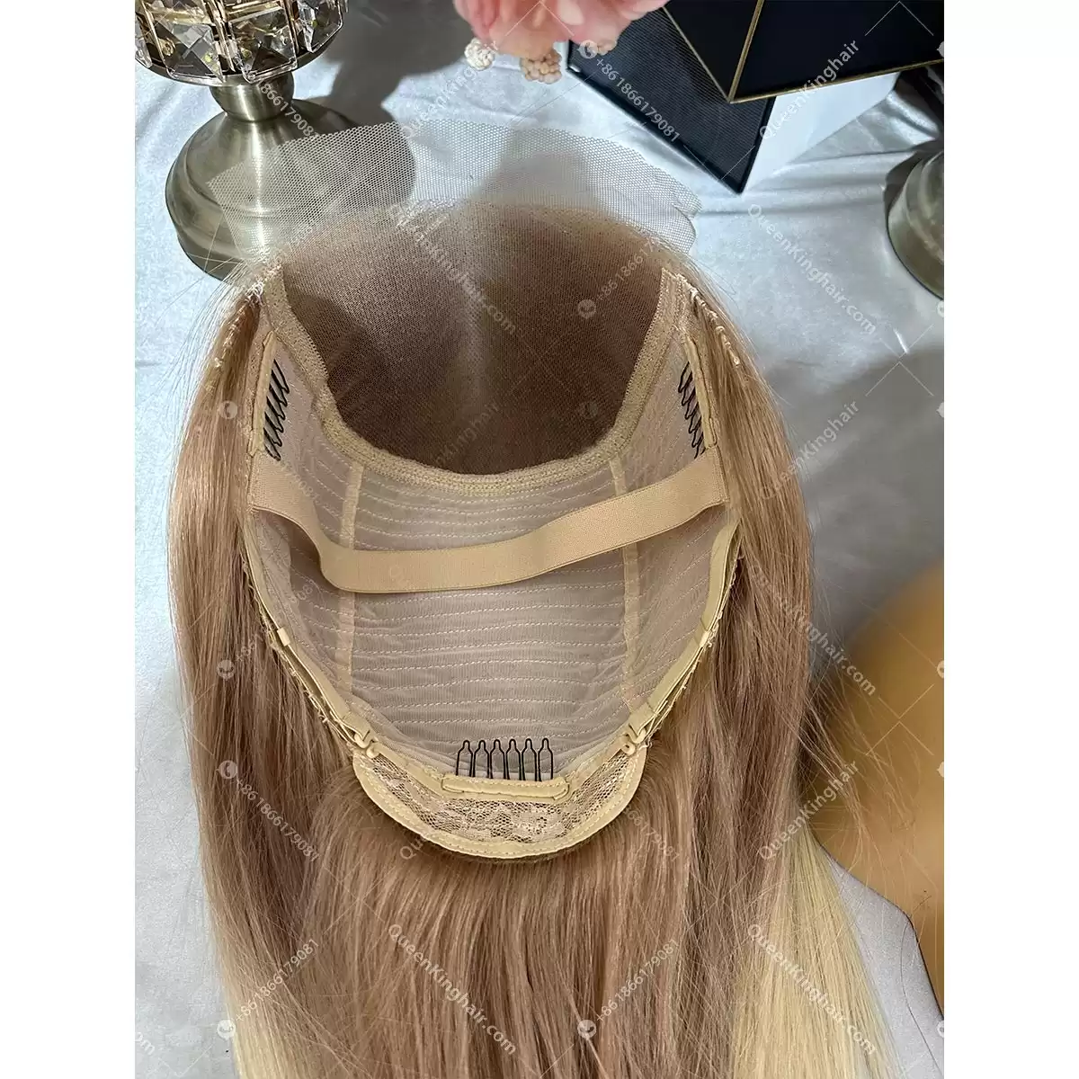 18 inches 5x5 transparent lace 150% density ombré blonde