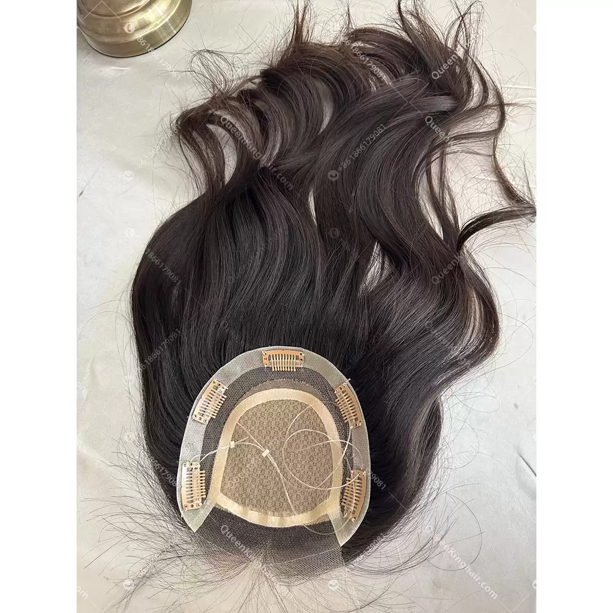 6x6 18 inches Natural body wave 130 density Wide middle part Natural black double drawn virgin hair Silk base 4x4
