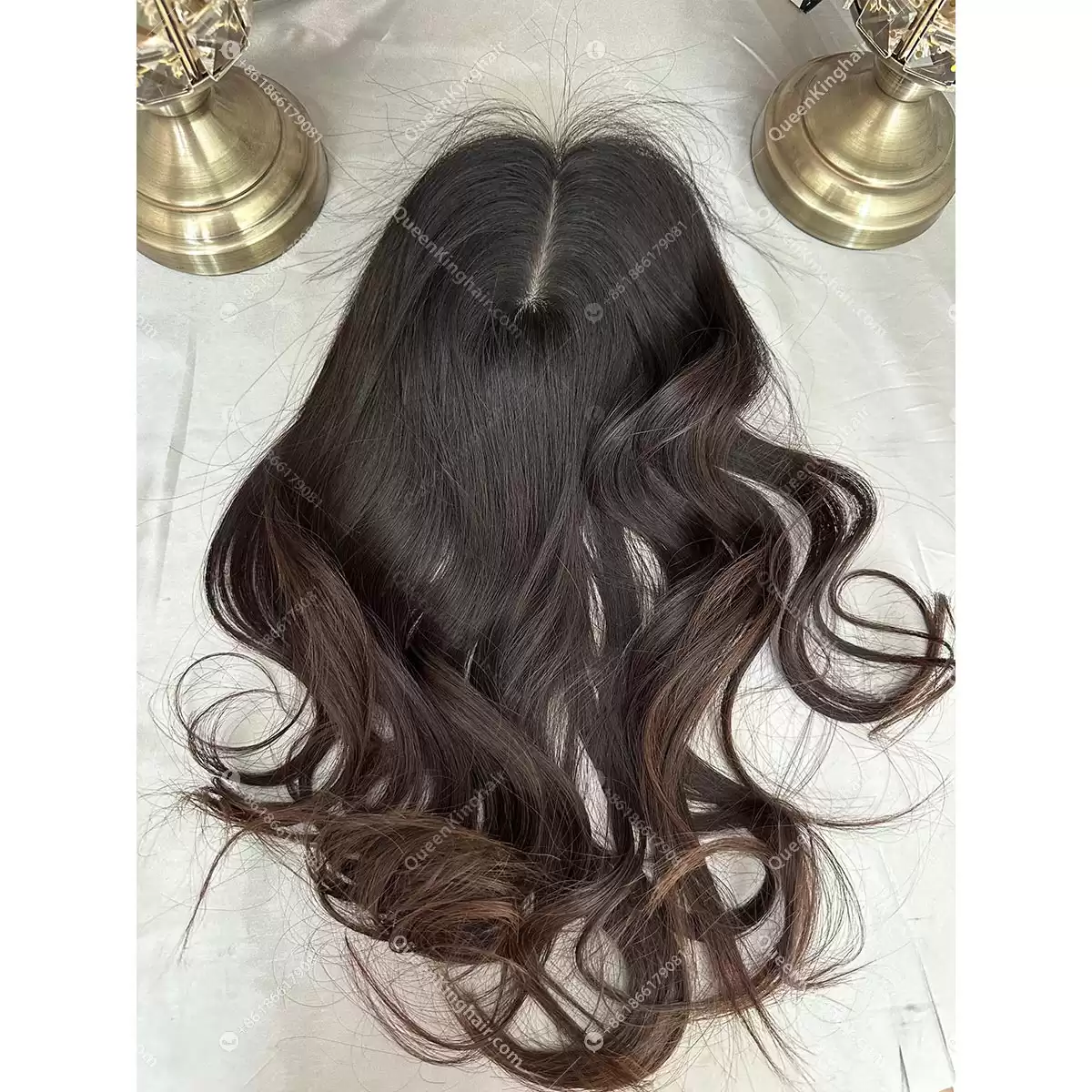 6x6 18 inches Natural body wave 130 density Wide middle part Natural black double drawn virgin hair Silk base 4x4