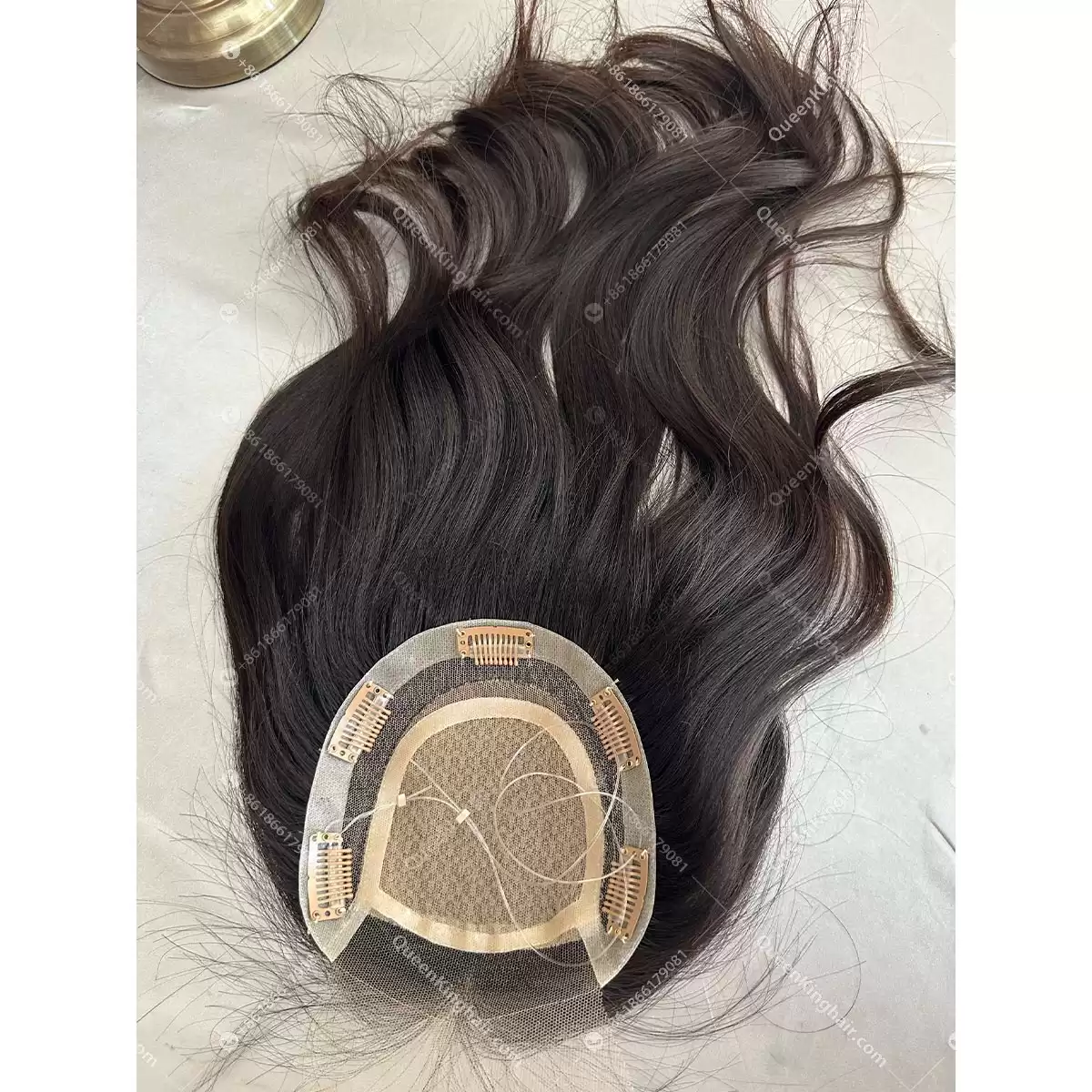 6x6 18 inches Natural body wave 130 density Wide middle part Natural black double drawn virgin hair Silk base 4x4