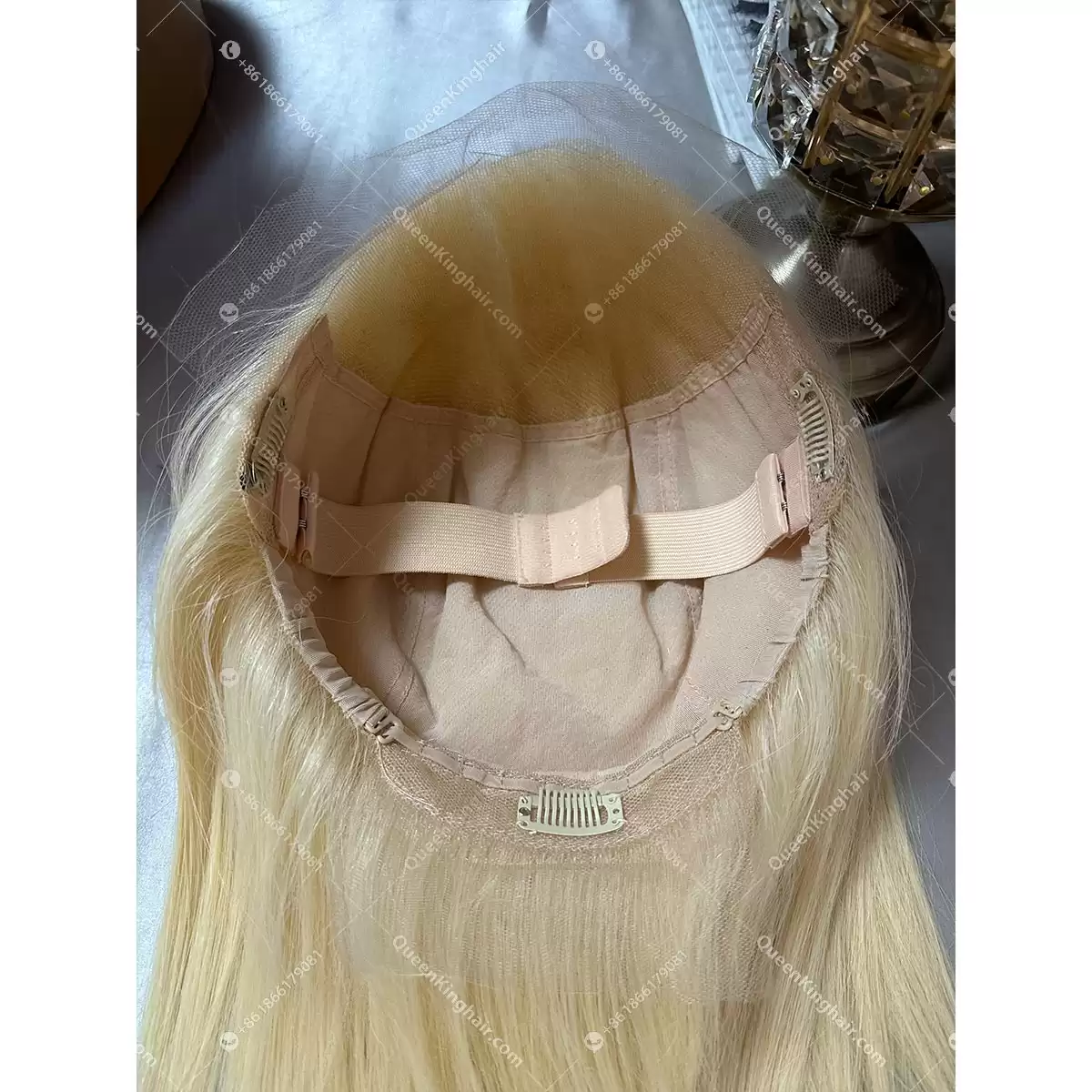 12 inches full Hd lace glueless wig cap double drawn Mongolian virgin hair 613