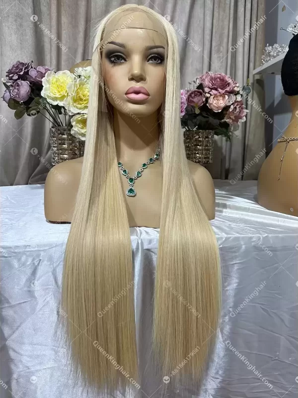 Double Drawn European Virgin Hair Blonde 613 Wig 13x6 Lace Front Wig  No short or broken hair