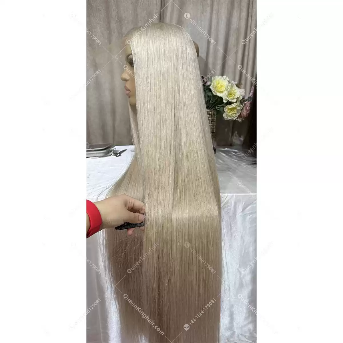 Double drawn virgin hair 13x6 Hd  lace white blonde hair