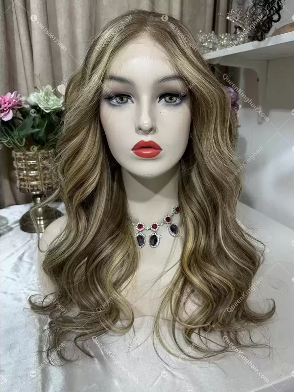 18 5x5 Hd lace Khloe ashy brown roots with blonde balayage 250% density