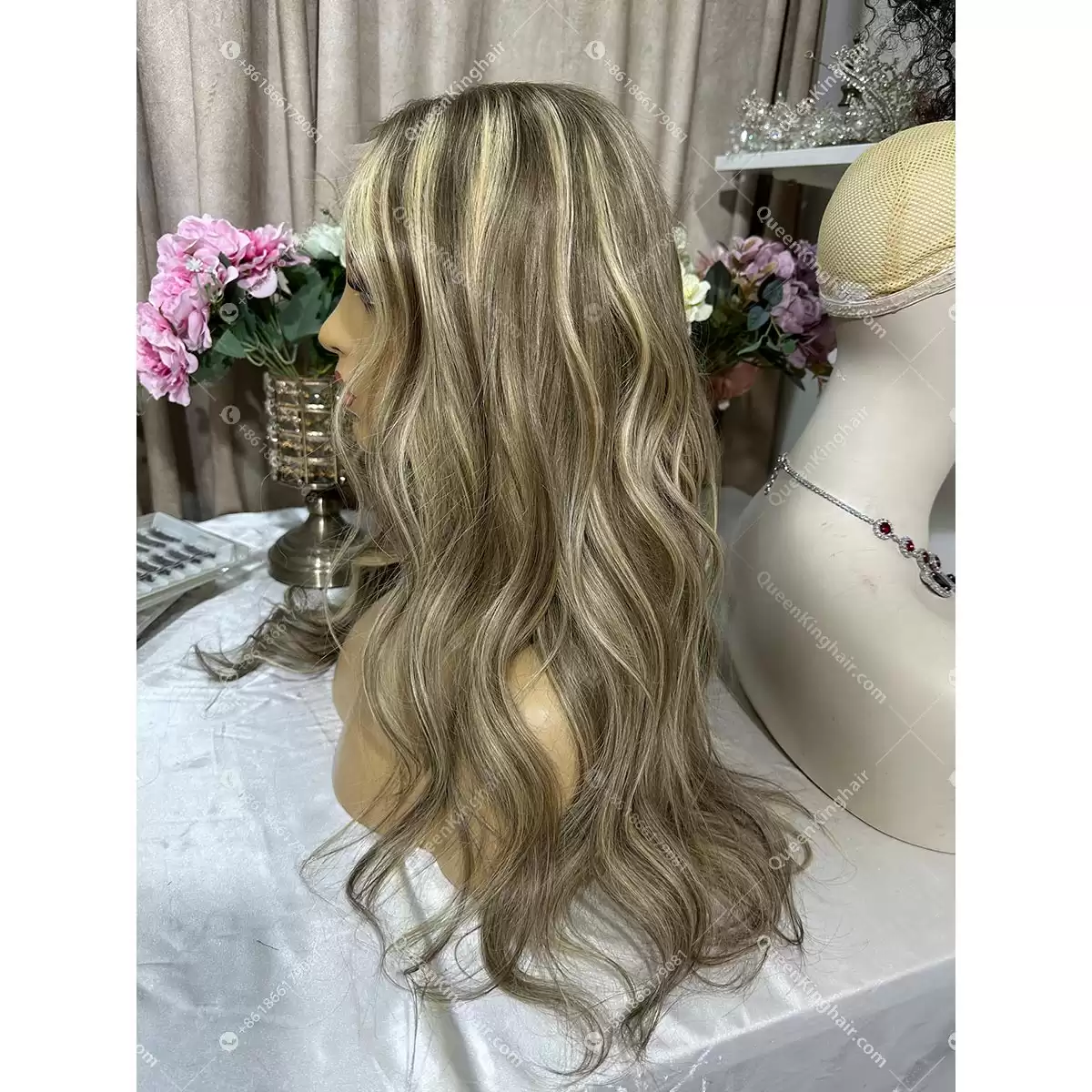 18 5x5 Hd lace Khloe ashy brown roots with blonde balayage 250% density
