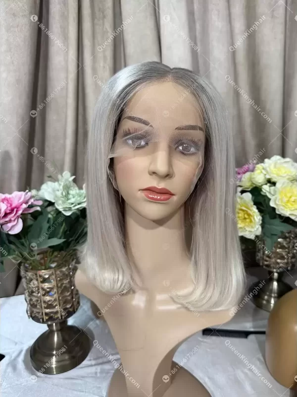 1705386804-06 Light grey roots with ombré white blonde 13x6 transparent lace