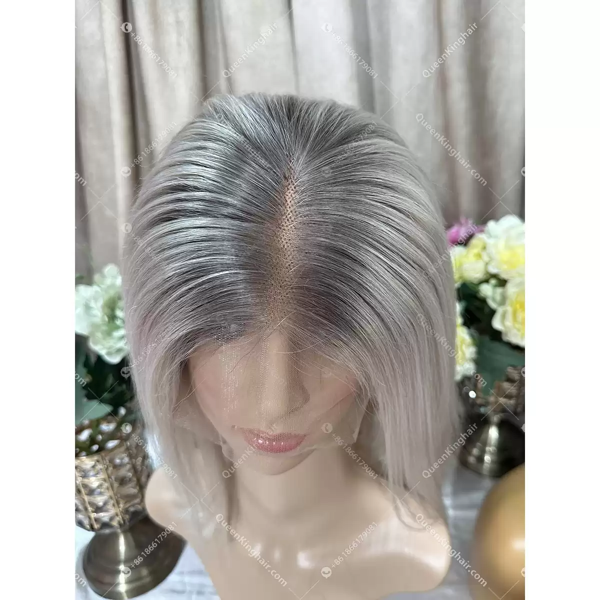 1705386820-01 Light grey roots with ombré white blonde 13x6 transparent lace