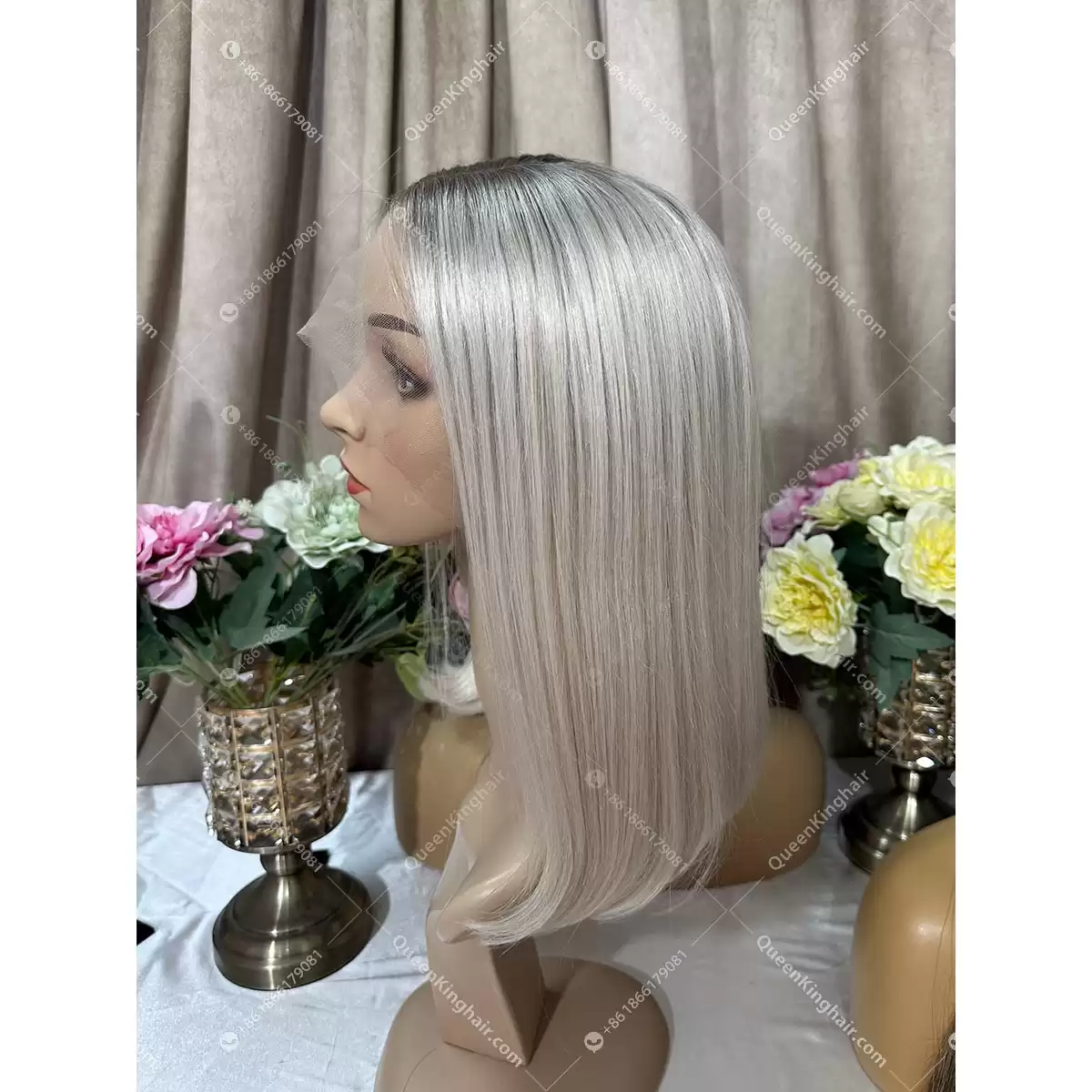 1705386829-03 Light grey roots with ombré white blonde 13x6 transparent lace