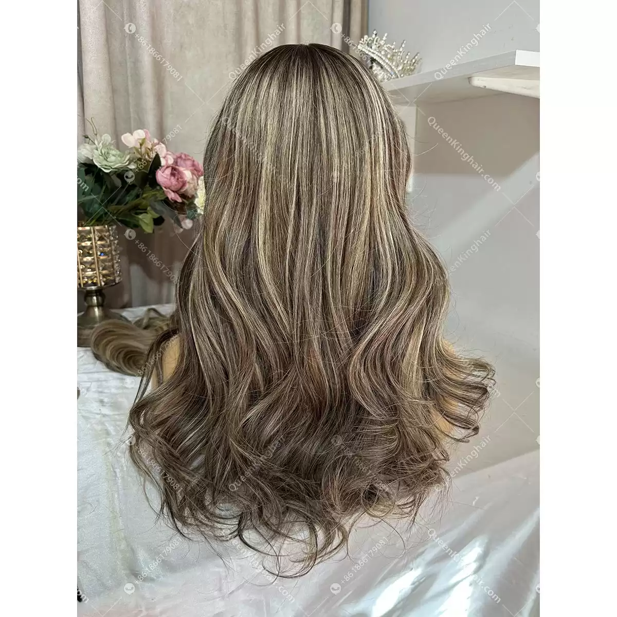 1705387136-02 18 5x5 Hd lace dark brown roots with honey blonde balayage 250% density