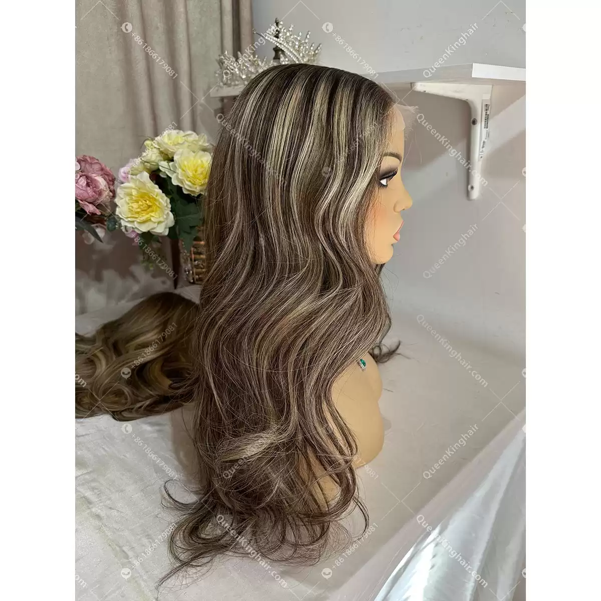 1705387140-03 18 5x5 Hd lace dark brown roots with honey blonde balayage 250% density