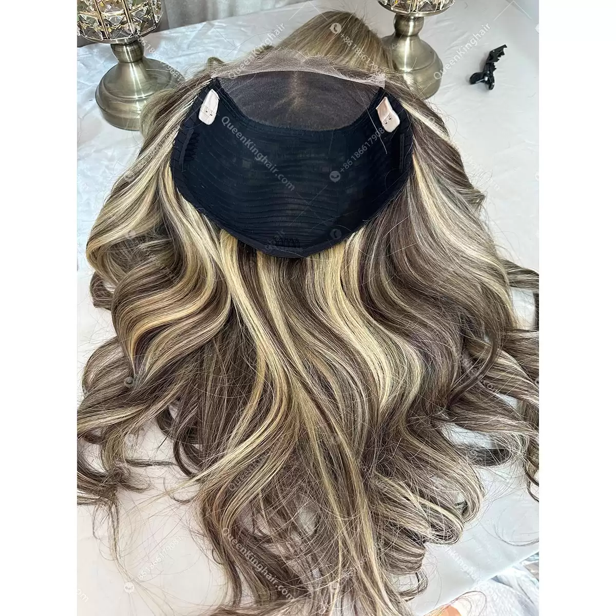1705387148-05 18 5x5 Hd lace dark brown roots with honey blonde balayage 250% density