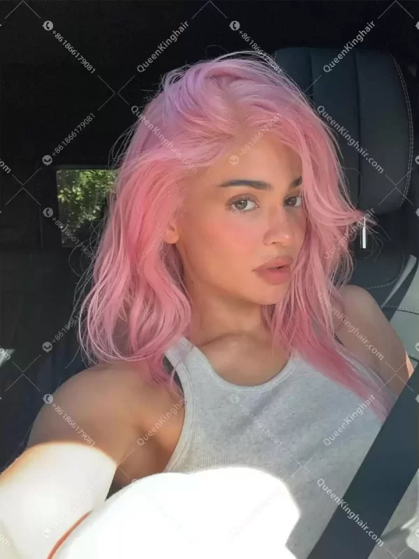 Kylie Jenner baby pink virgin hair wig 13x6 Hd lace transparent lace