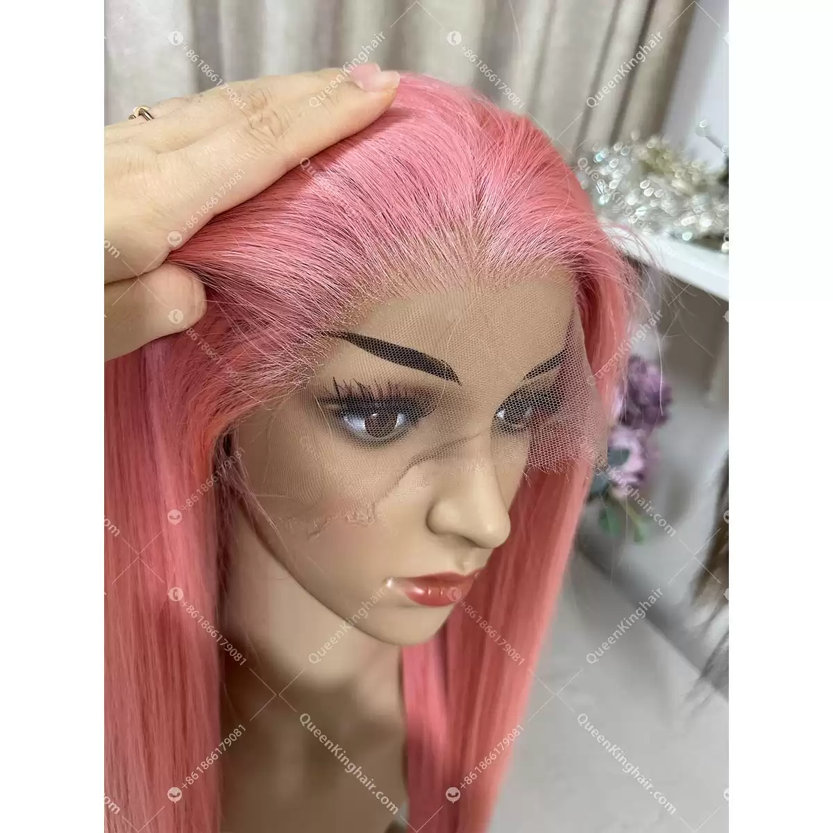 Kylie Jenner baby pink virgin hair wig 13x6 Hd lace transparent lace