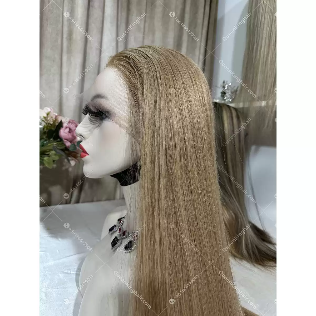 Honey ashy blonde virgin hair Hd transparent lace 13x6