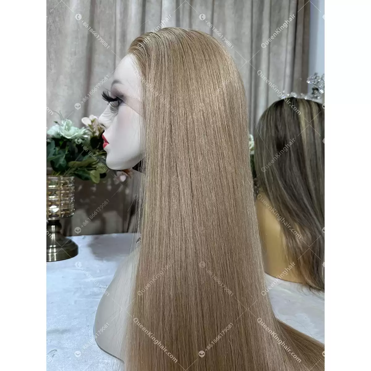 Honey ashy blonde virgin hair Hd transparent lace 13x6