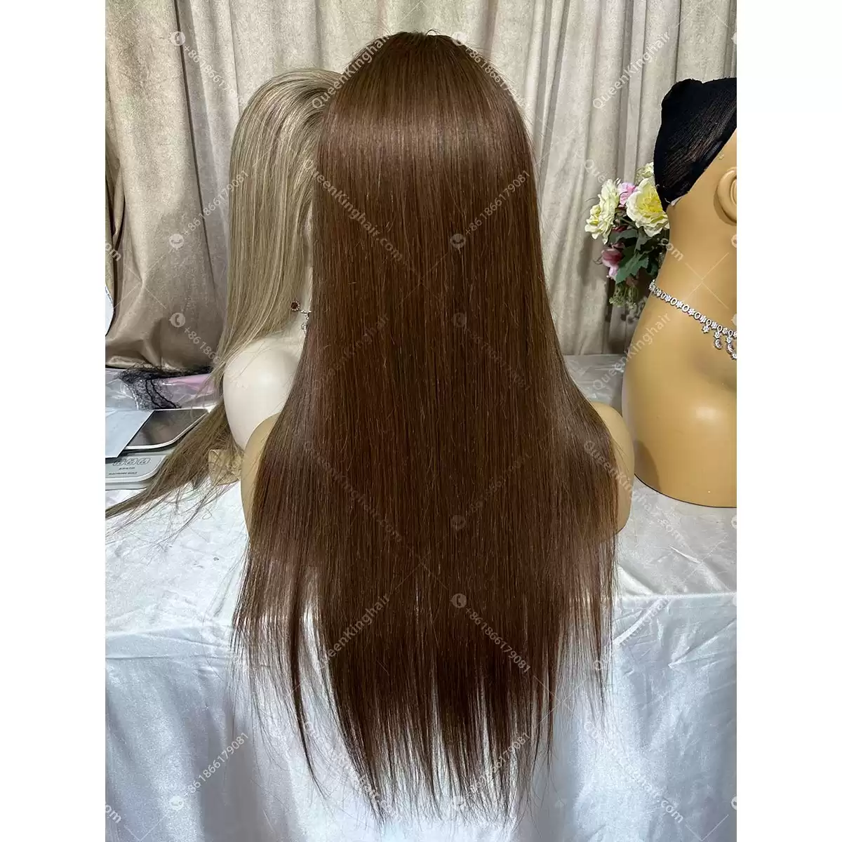 Ombré dark brown with natural color roots 13x6 transparent lace 150% density remy hair