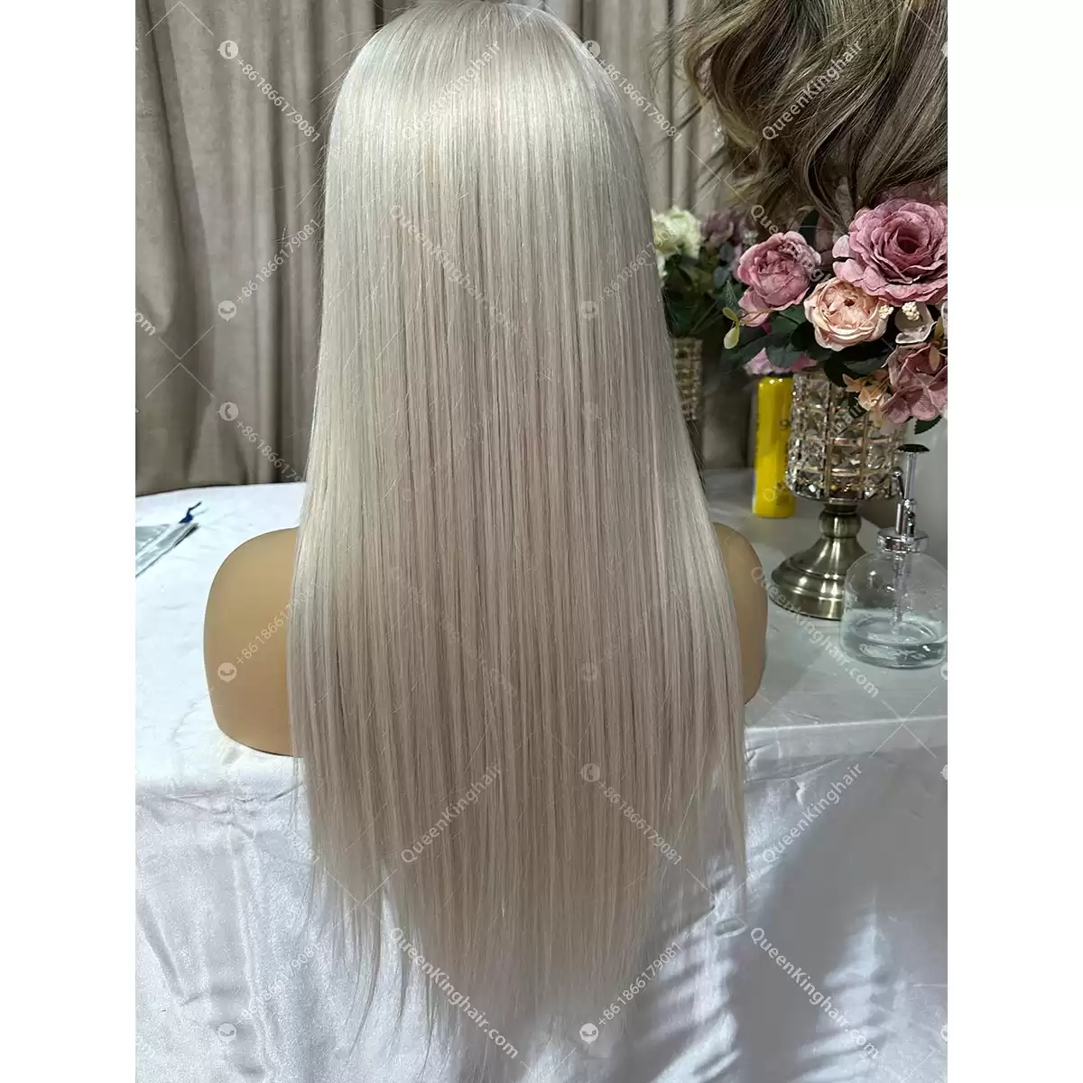 22 inches U part wig 200 grams ashy blonde