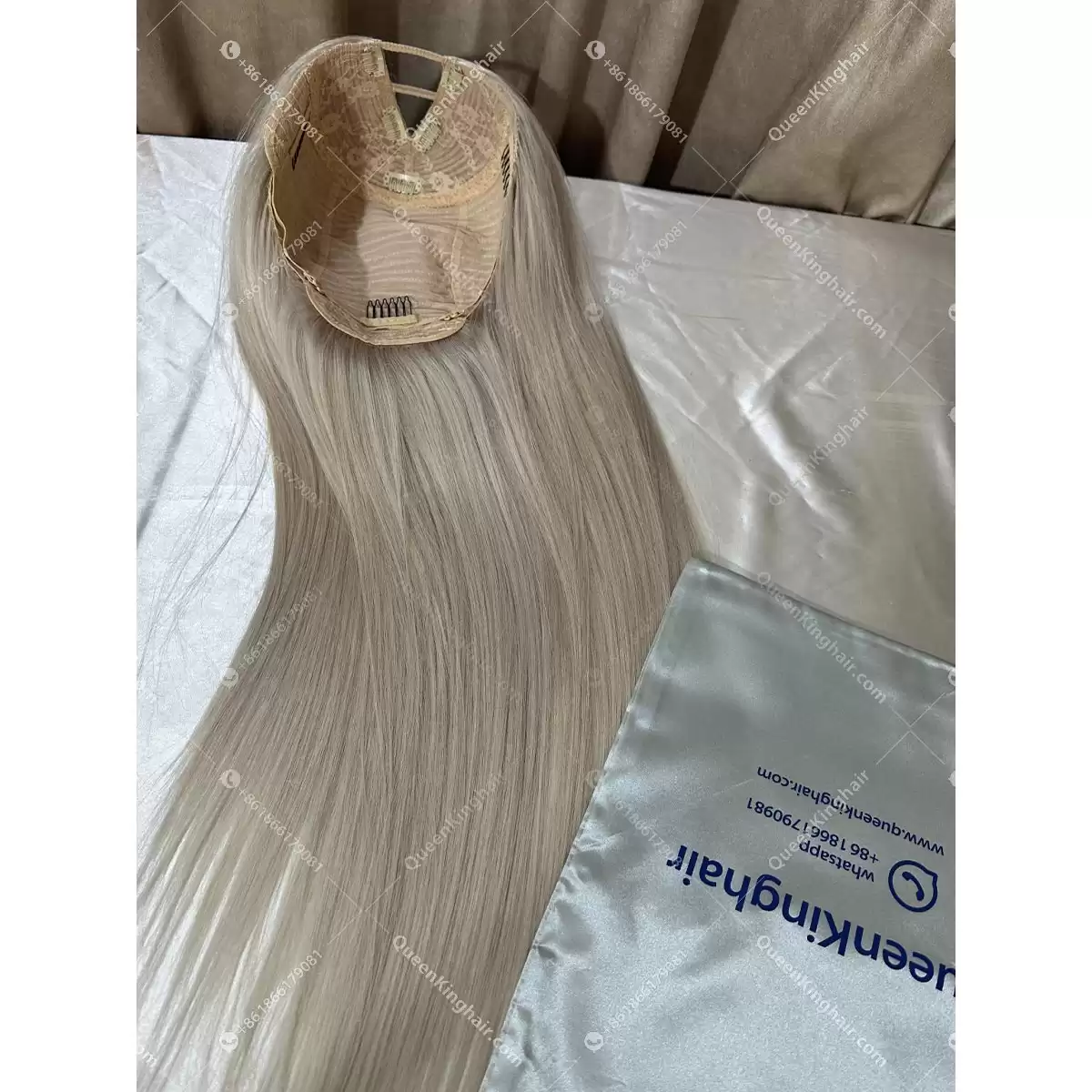 22 inches U part wig 200 grams ashy blonde
