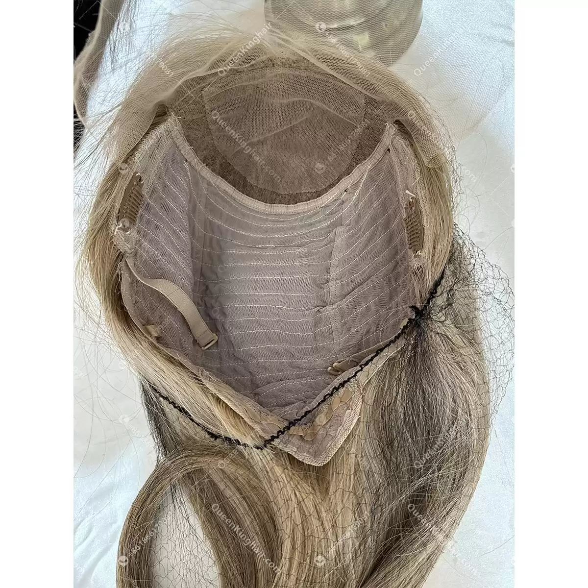 16 inches 5x5 with 4x4 silk base transparent lace double drawn virgin hair mixed color grey hair
