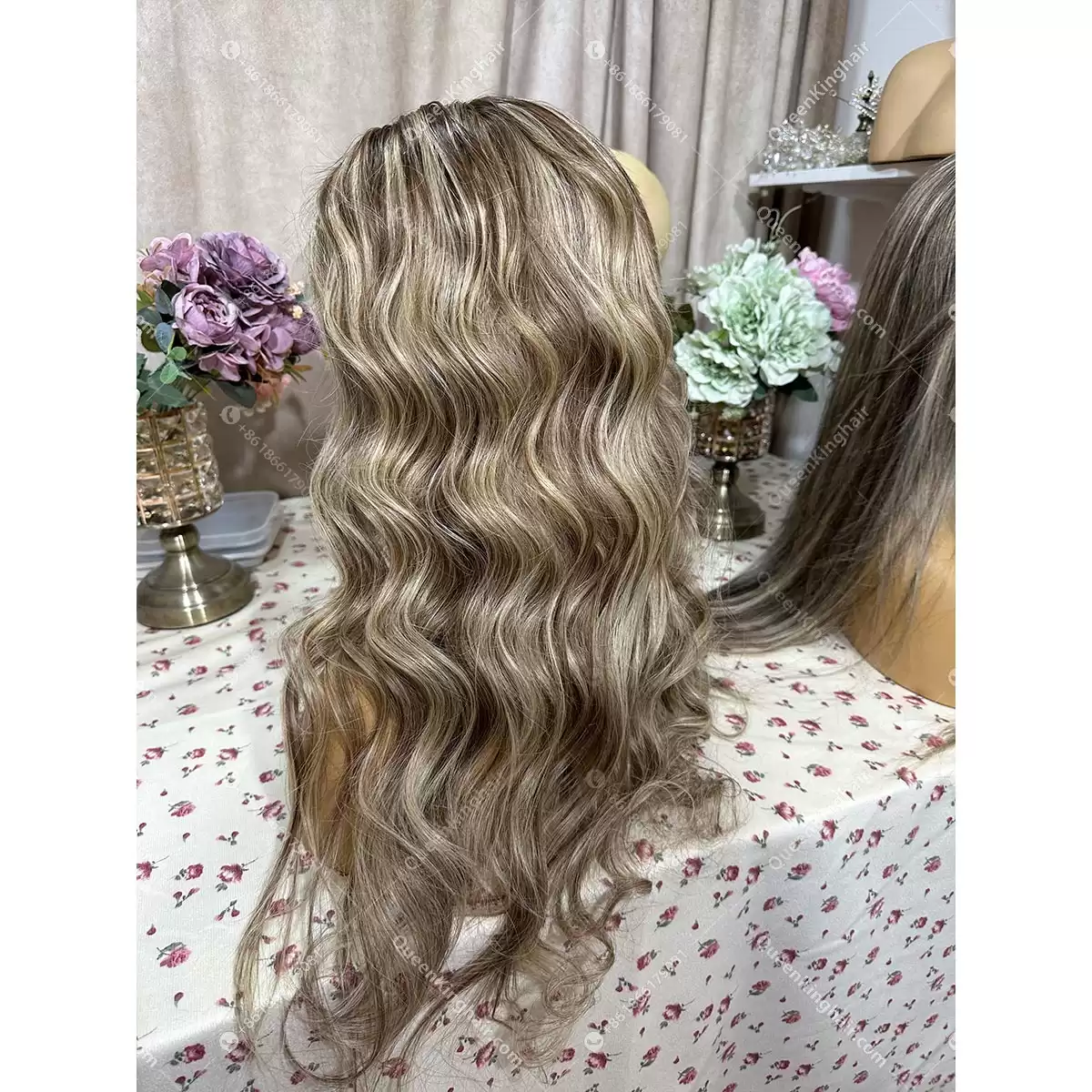 Jana 13x6 150% density transparent lace brown with blonde balayage