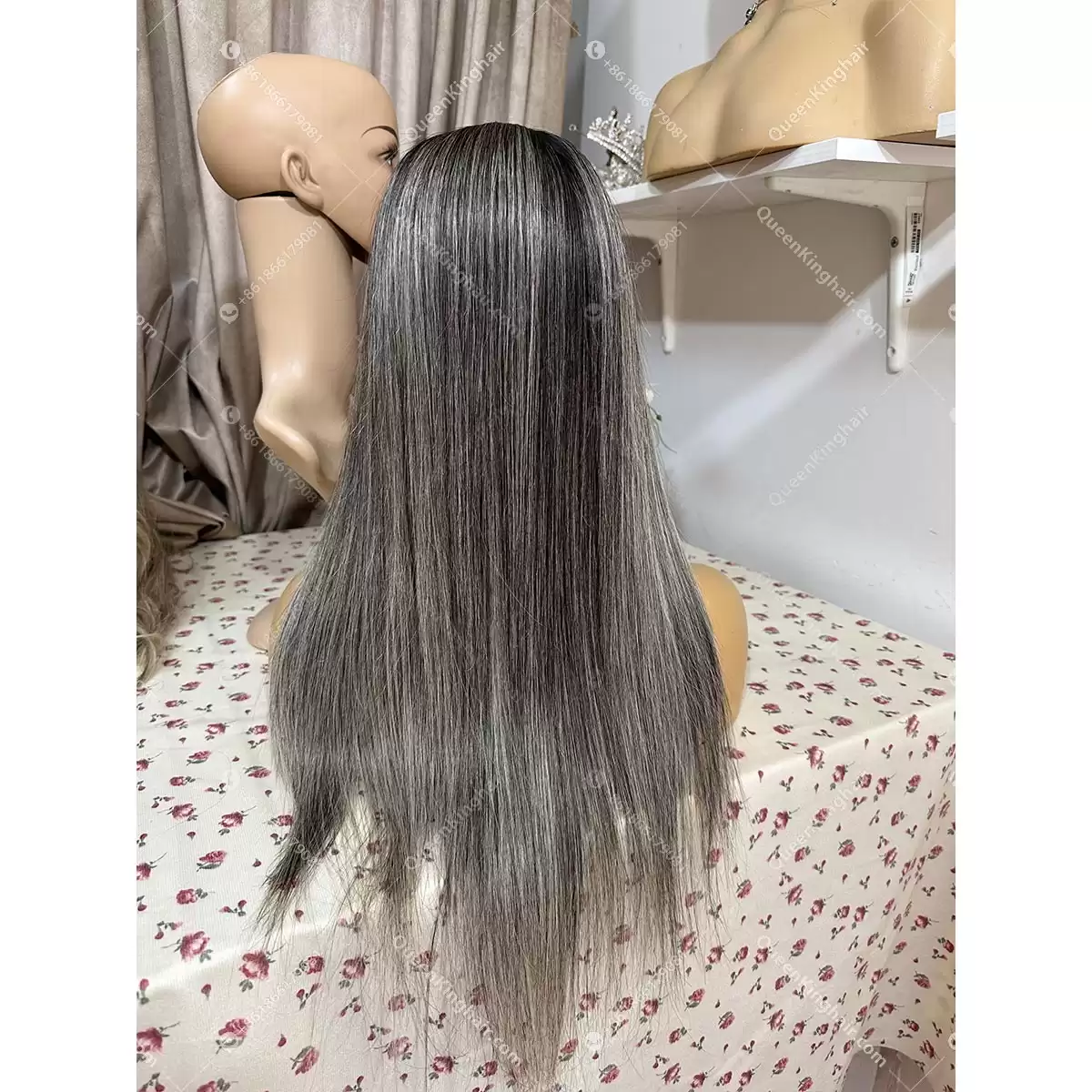 20 inches v part medium size cap with 3 clips inside the cap 200 grams dark brown with blonde highlights wavy