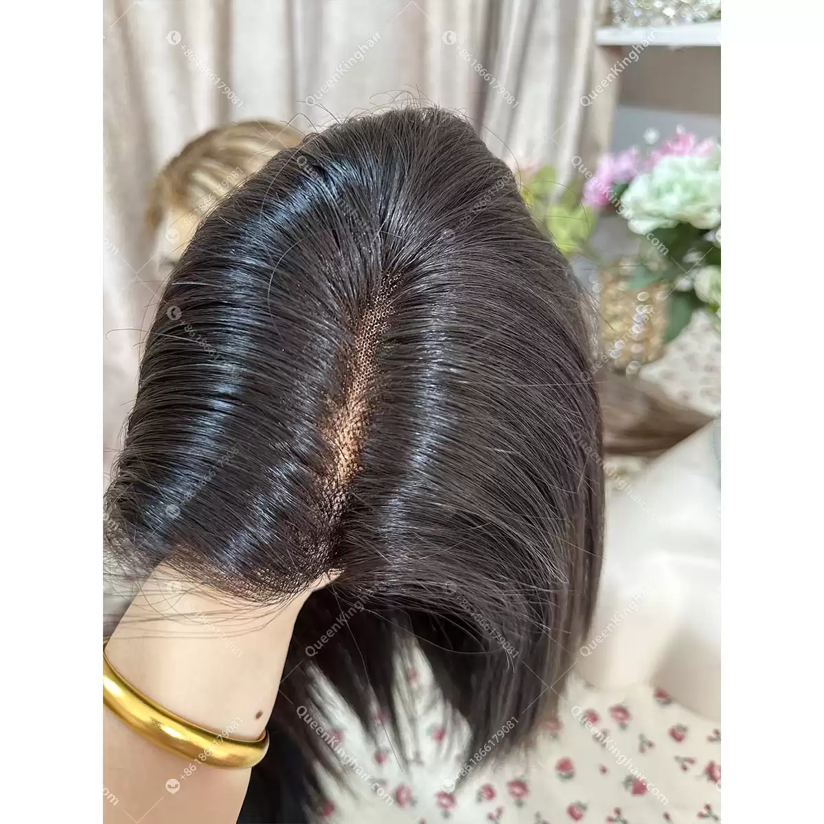12 inches full lace medical wig double drawn virgin hair natural color