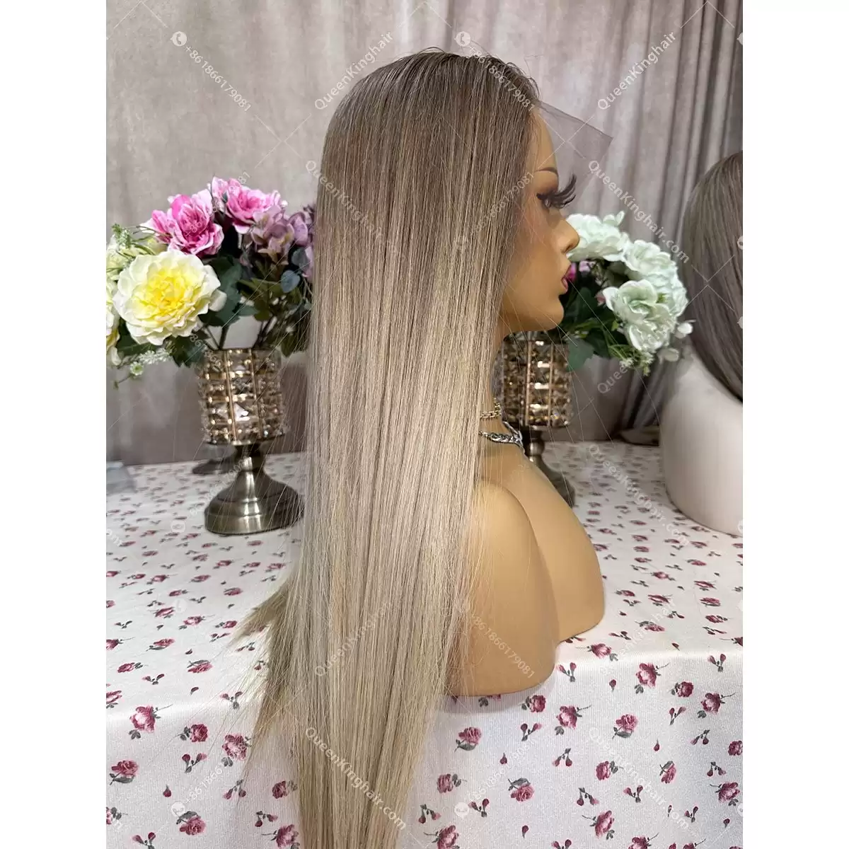 Double drawn virgin hair ashy blonde balayage color 13x6 ombré blonde
