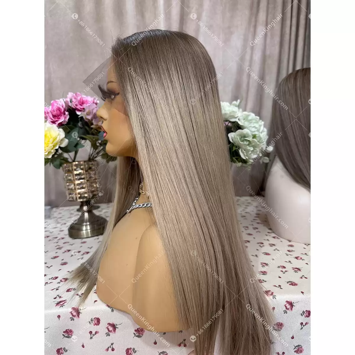Double drawn virgin hair ashy blonde balayage color 13x6 ombré blonde
