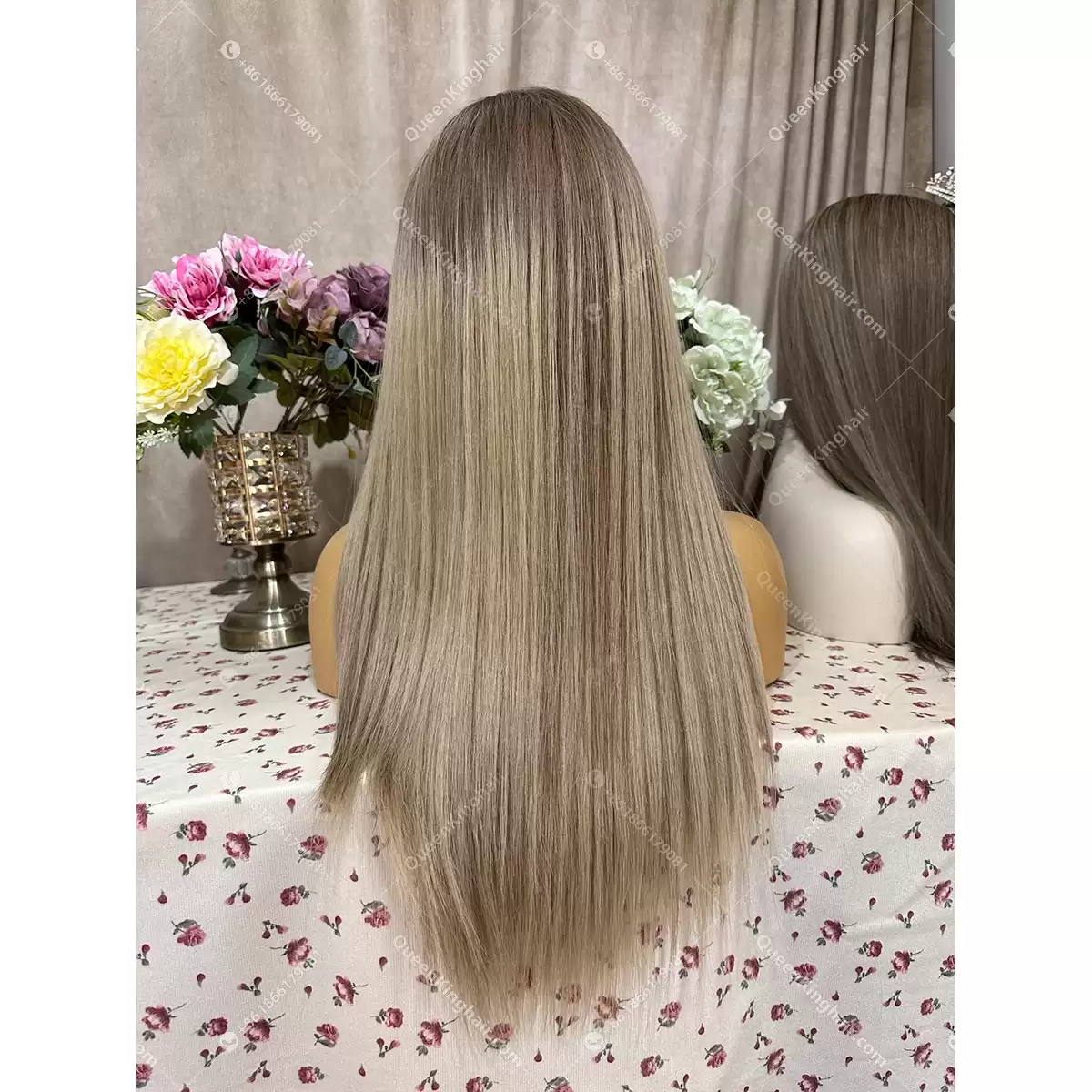 Double drawn virgin hair ashy blonde balayage color 13x6 ombré blonde