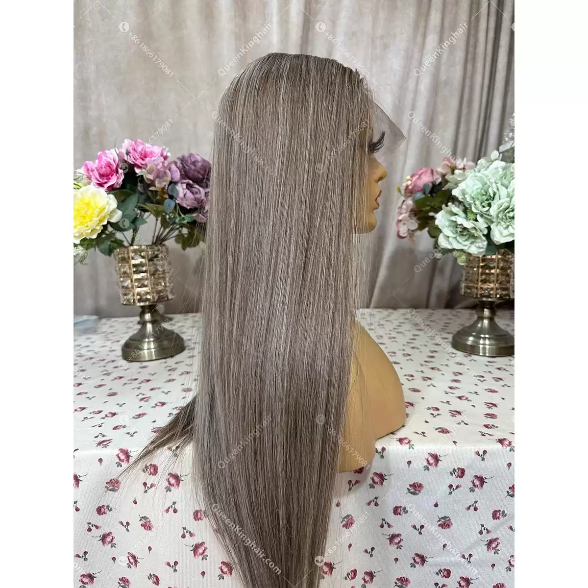 Double drawn virgin hair ashy blonde balayage color 13x6 ombré blonde