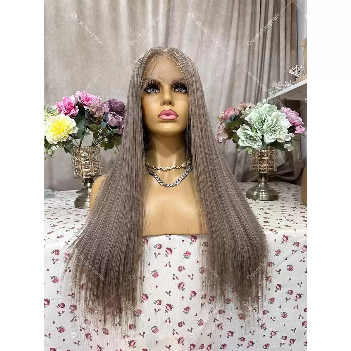Double drawn virgin hair ashy blonde balayage color 13x6 ombré blonde
