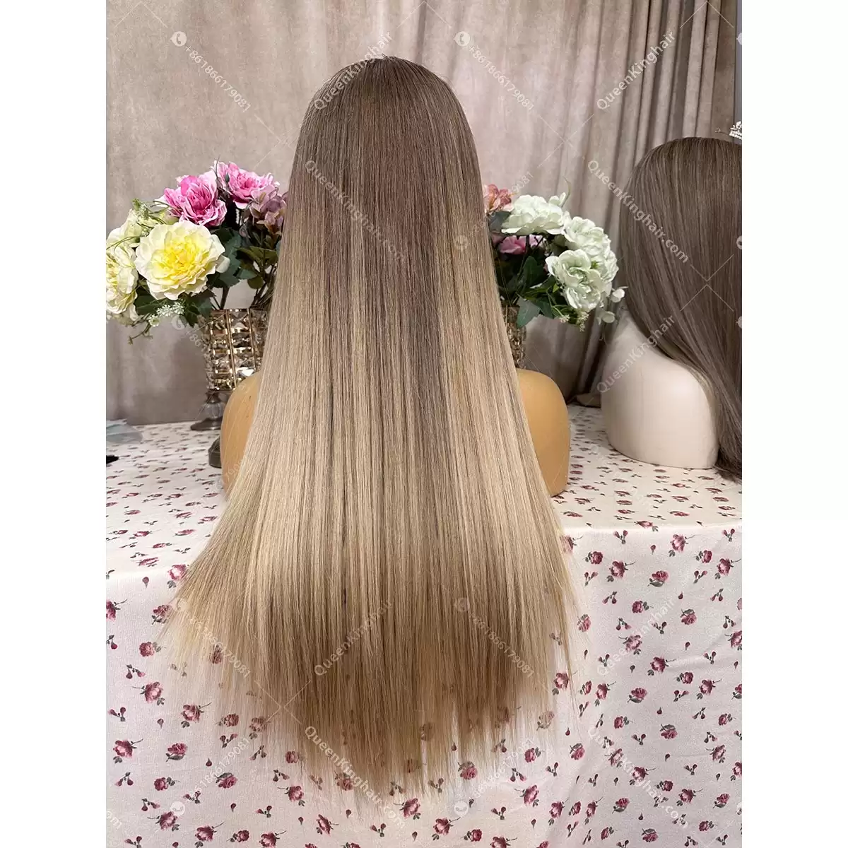 Double drawn virgin hair ashy blonde balayage color 13x6 ombré blonde