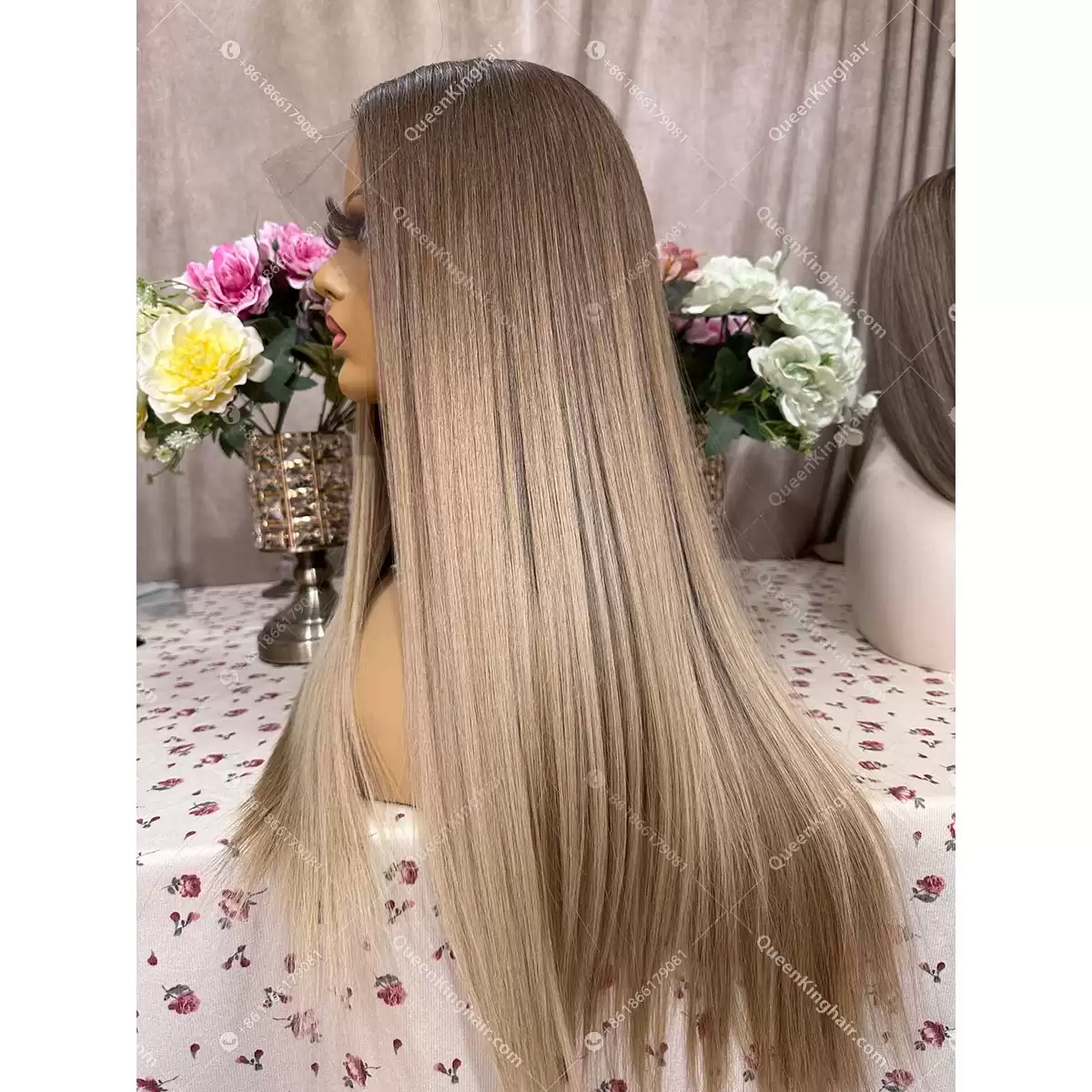 Double drawn virgin hair ashy blonde balayage color 13x6 ombré blonde