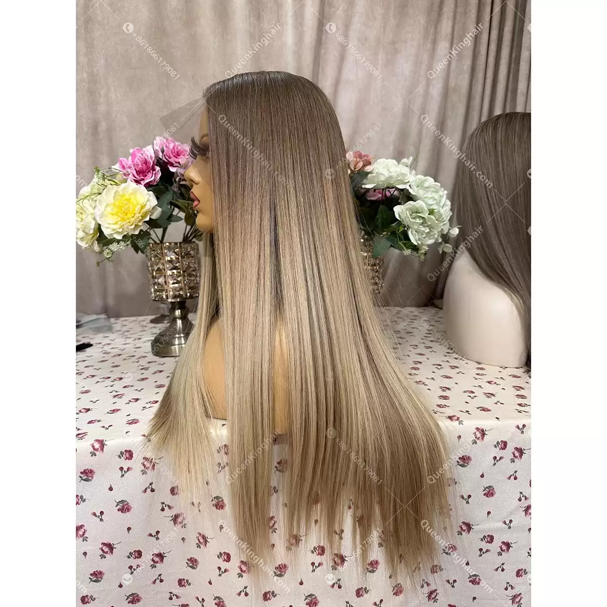 Double drawn virgin hair ashy blonde balayage color 13x6 ombré blonde