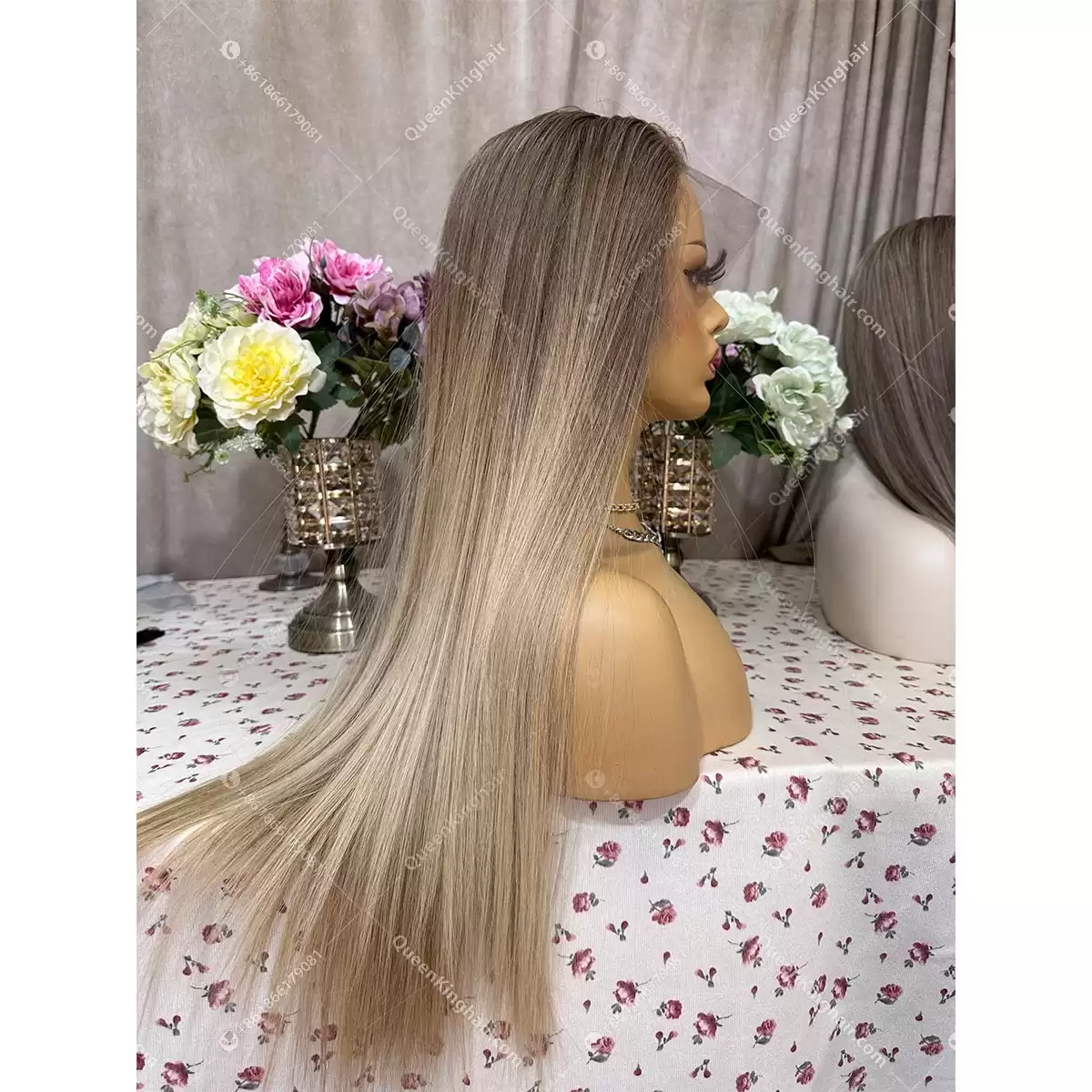 Double drawn virgin hair ashy blonde balayage color 13x6 ombré blonde