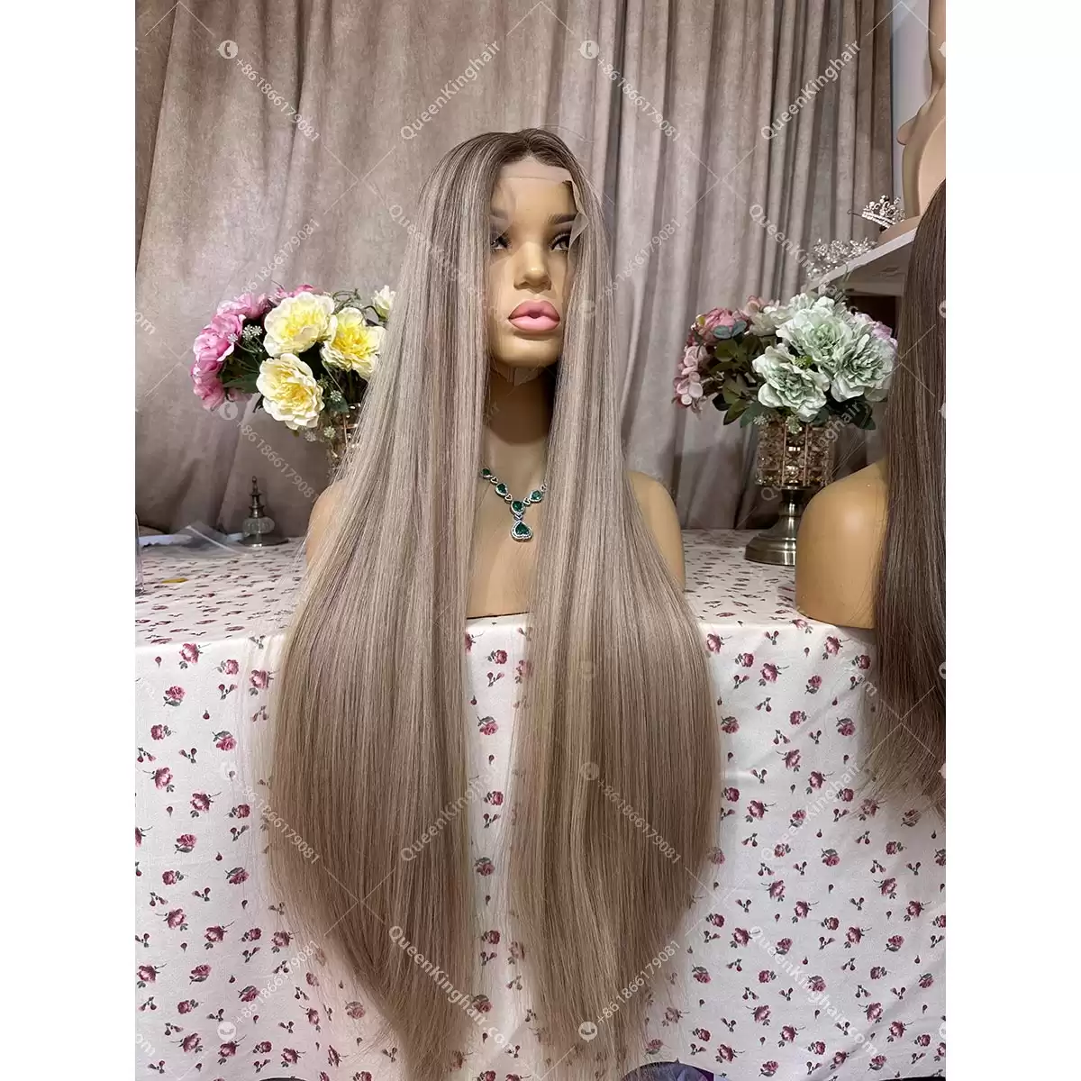 50% deposit of 30 inches jewish wig with 4x4 silk base and hd lace hairline 500 grams double drawn virgin hair ashy blonde balayage color wig