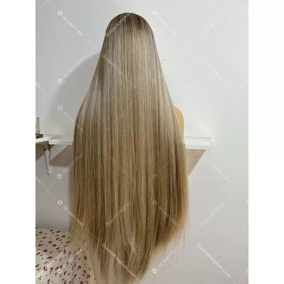 50% deposit of 30 inches jewish wig with 4x4 silk base and hd lace hairline 500 grams double drawn virgin hair ashy blonde balayage color wig