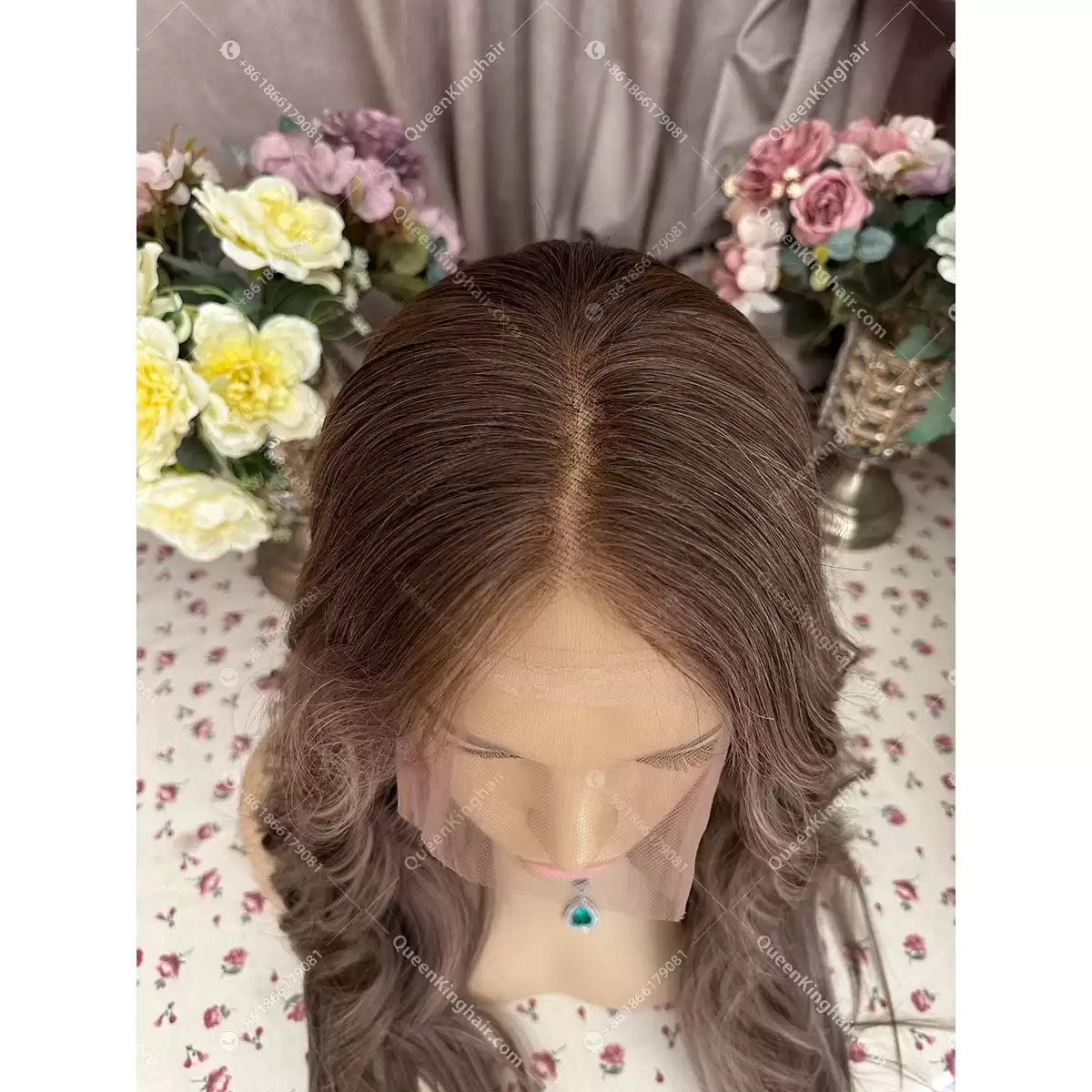 Ombré brunette color 13x6 double drawn virgin hair transparent lace  Dark Brown Long Roots with ash blonde balayage
