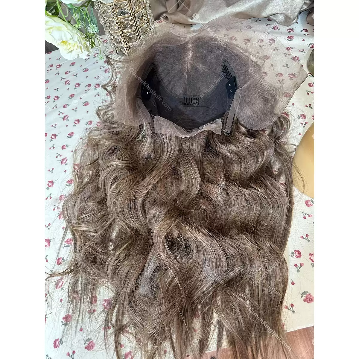 Ombré brunette color 13x6 double drawn virgin hair transparent lace  Dark Brown Long Roots with ash blonde balayage